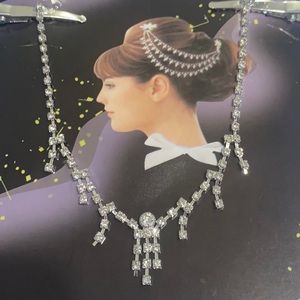 Rhinestone Chain Hair Piece Updo Accessory